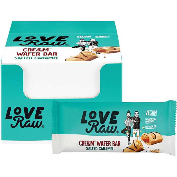 Loveraw Cre&m Wafer Bar Salted Caramel 12x45g