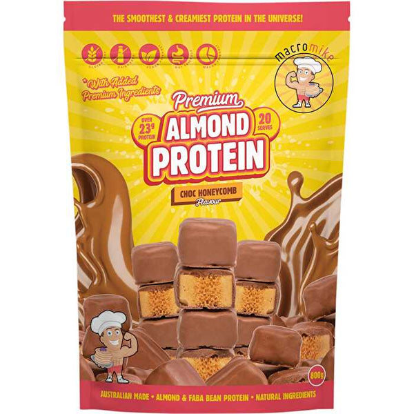 Macro Mike Premium Almond Protein Choc Honeycomb 800g