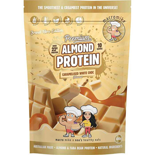 Macro Mike Premium Almond Protein Caramelised White Choc 400g