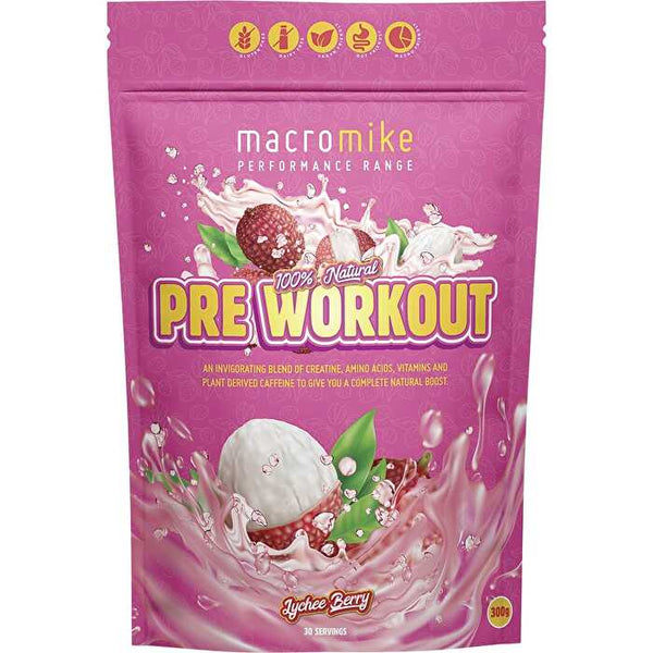 Macro Mike Pre Workout Lychee Berry 300g