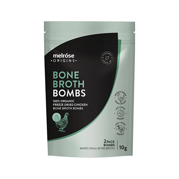 Melrose Origins Bone Broth Bombs (100% Organic Freeze Dried Chicken) x 2 Pack (Net ) 10g