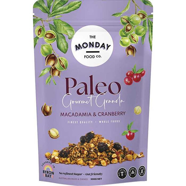 The Monday Food Co. Paleo Gourmet Granola Macadamia & Cranberry 300g