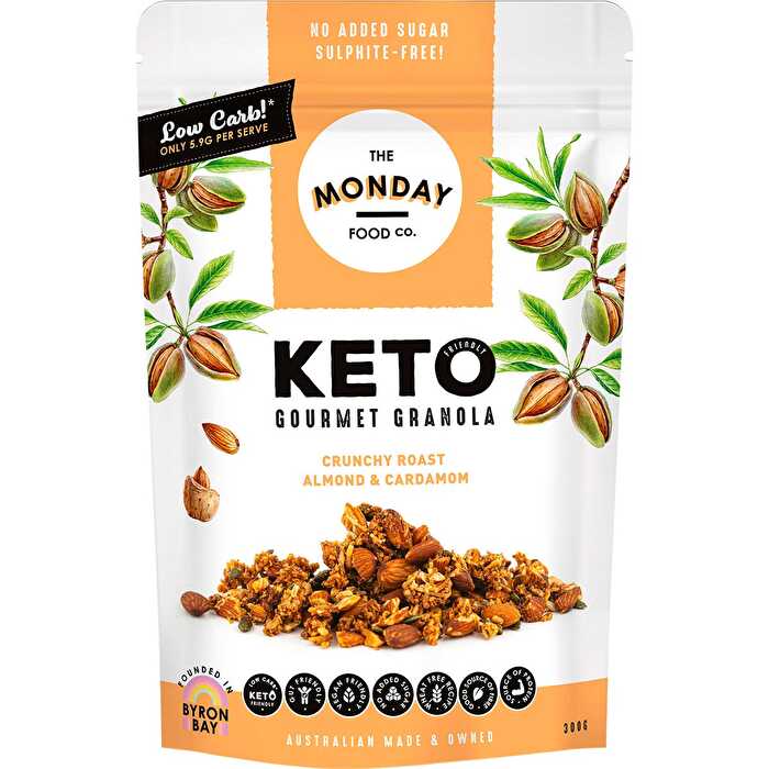 The Monday Food Co. Keto Gourmet Granola Crunchy Roast Almond & Cardamon 300g