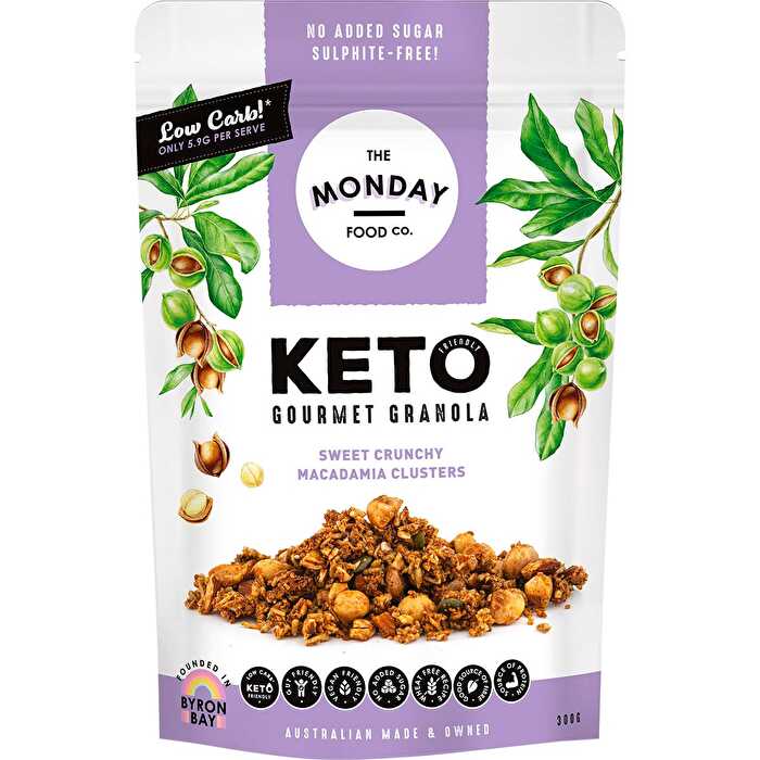 The Monday Food Co. Keto Gourmet Granola Sweet Crunchy Macadamia Clusters 300g