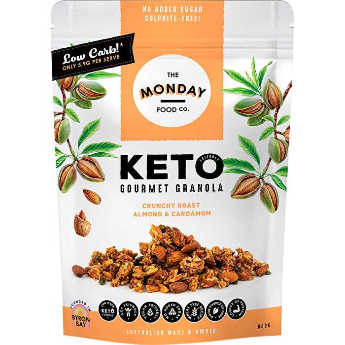 The Monday Food Co. Keto Gourmet Granola Crunchy Roast Almond & Cardamon 800g