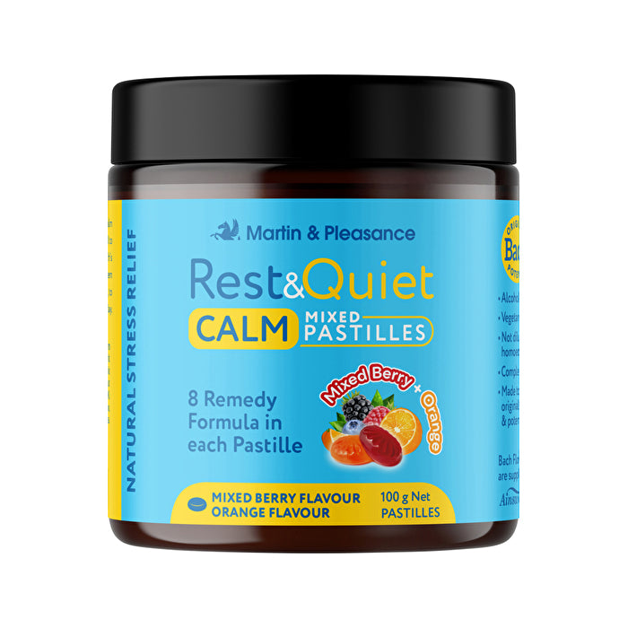 Martin & Pleasance Rest & Quiet Calm Mixed Pastilles Jar Mixed Berry + Orange Flavours 100g