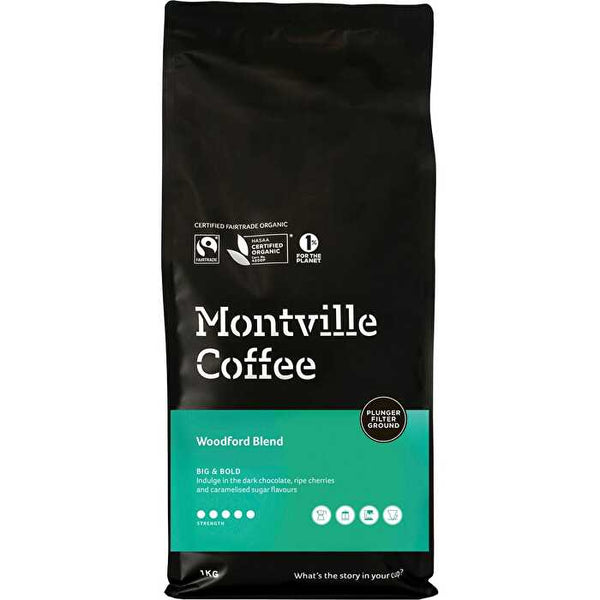 Montville Coffee Coffee Ground Plunger Woodford Blend 1kg