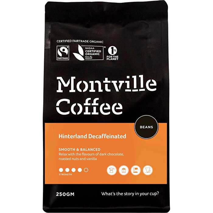 Montville Coffee Decaf Coffee Beans Hinterland Blend 250g