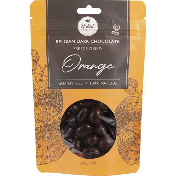 Naked Chocolate Co Freeze Dried Orange Dark Chocolate 100g