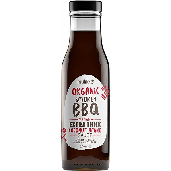 Niulife Organic Coconut Amino Sauce Extra Thick Smokey BBQ 6x250ml