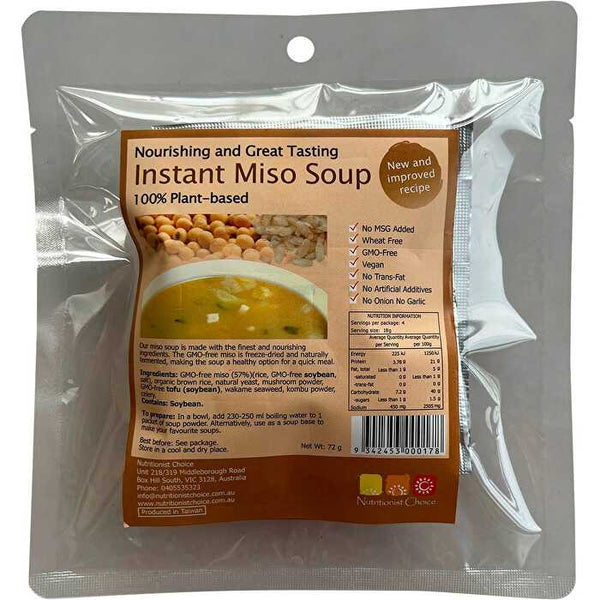 Nutritionist Choice Instant Miso Soup 4x18g