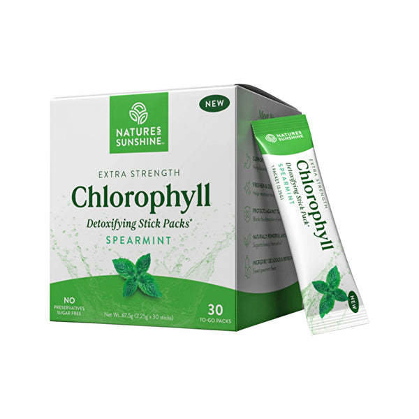 Nature's Sunshine Extra Strength Chlorophyll Spearmint Sachets 2.25g x 30 Pack