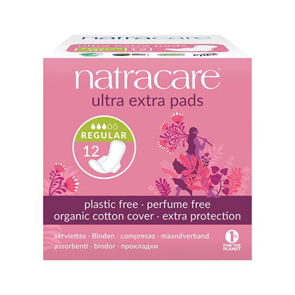 Natracare Ultra Extra Pads Normal with Organic Cotton Cover x 12 Pack