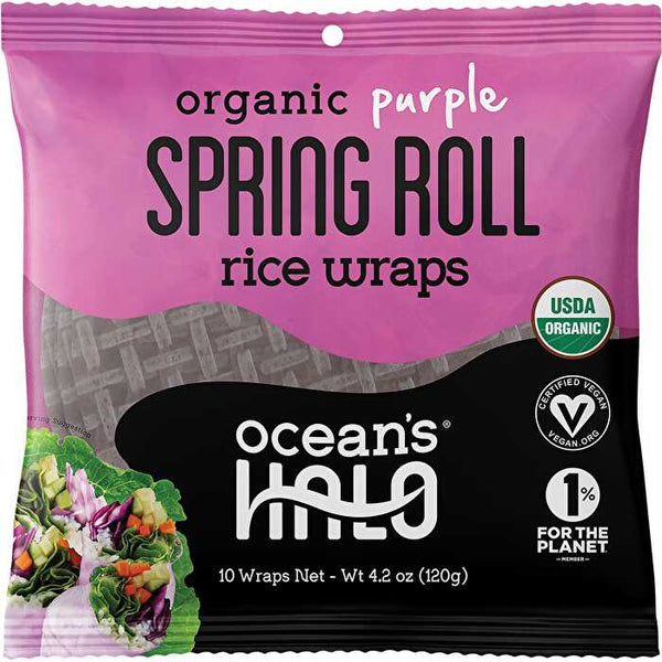 Ocean's Halo Organic Purple Spring Roll Rice Wraps 10 sheets 120g