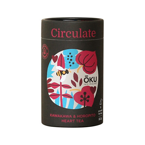 OKU New Zealand Circulate Kawakawa & Hawthorn Heart & Brain Tea x 15 Tea Bags