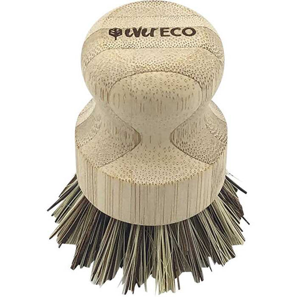 Ever Eco Pot Scrubber Bamboo Handle Palm Leaf Bristles