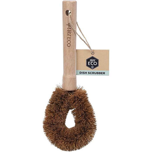 Ever Eco Dish Scrubber Beech Wood Handle, Coconut Bristles