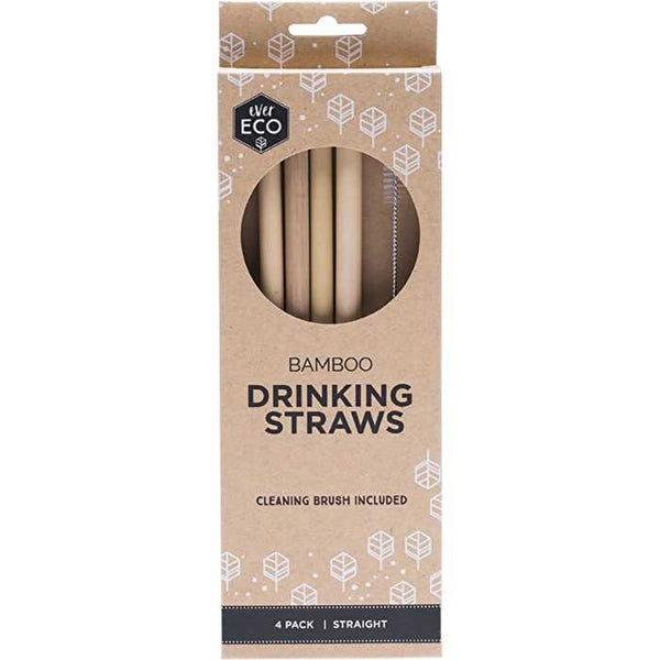 Ever Eco Bamboo Straws Straight 4pk