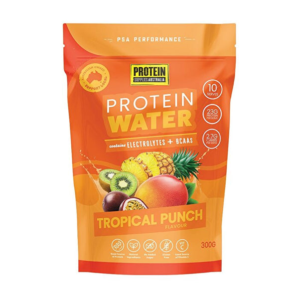 Protein Supplies Australia Protein Water (contains Electrolytes + BCAAs) Tropical Punch 300g