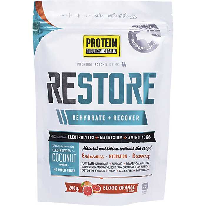 Protein Supplies Australia Restore Hydration Recovery Drink Blood Orange 200g