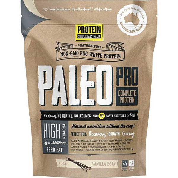 Protein Supplies Australia PaleoPro Egg White Protein Vanilla Bean 400g