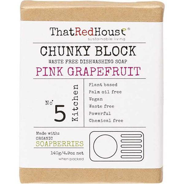 That Red House Chunky Block Dishwashing Soap Pink Grapefruit 140g