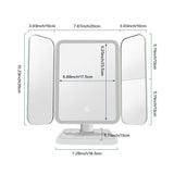 Trifold LED Makeup Mirror - Smart Complementary Beauty Lights