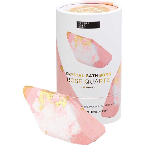 Summer Salt Body Crystal Bath Bomb Rose Quartz Jasmine 110g