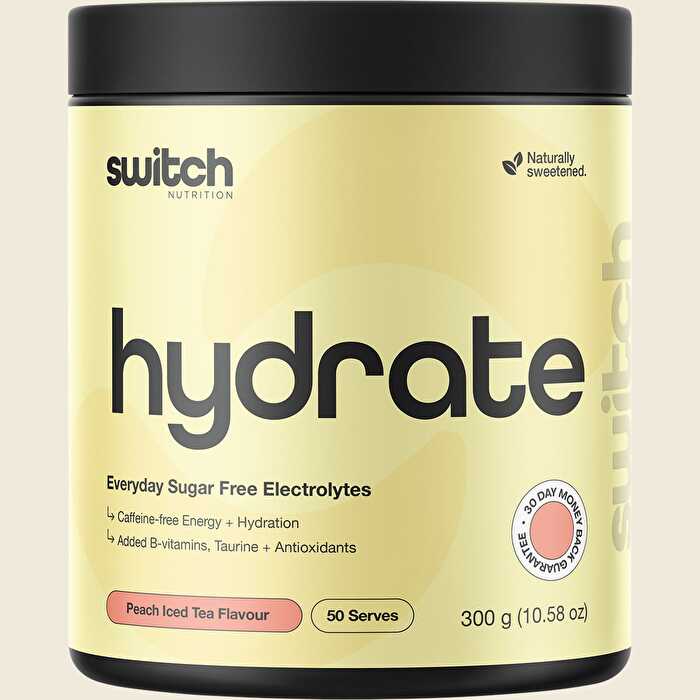 Switch Nutrition Hydrate Everyday Sugar Free Electrolytes Peach Iced ...