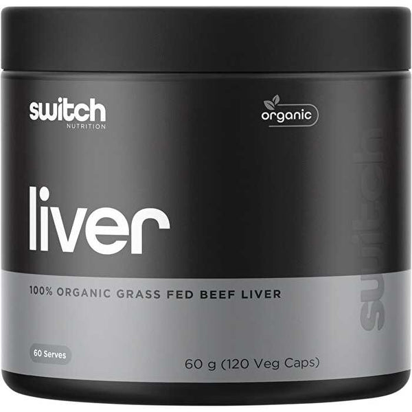 Switch Nutrition Beef Liver 100% Organic Grass Fed 120 Caps