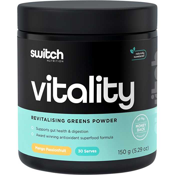 Switch Nutrition Vitality Revitalising Greens Powder Mango Passionfruit 150g