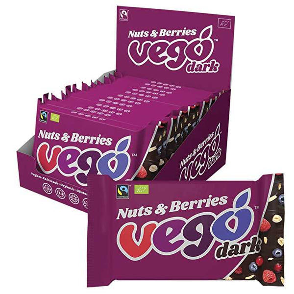 Vego Dark Chocolate Bar Nuts & Berries 12x85g