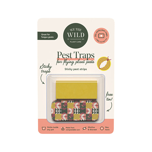 We The Wild Plant Care Pest Traps (For Flying Plant Pests) Sticky Pest Strips + Storage Tin x 20 Pack