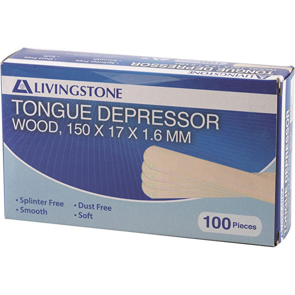 Dispensary & Clinic Items Livingston Wood Tongue Depressors (150x17x1.6mm) x 100 Pack