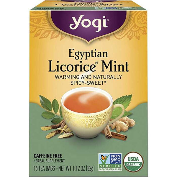 Yogi Tea Herbal Tea Bags Egyptian Licorice Mint 16pk