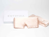 ESTETIKA Cooling Blush Pink Silk Wide Eye Mask with Gift Box