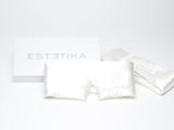 ESTETIKA Cooling Ivory White Silk Wide Eye Mask with Gift Box