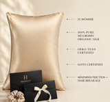 Honesty Beauty 100% Pure Mulberry Silk Pillowcase and Sleeping Scrunchie, 22 Momme