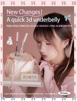 FLORTTE Double-Sided Eyeshadow Pencil – Dual-Ended Under Eye Highlight & Contour Stick for Natural Eye Makeup  Princess Aegyo Sal Volumizing