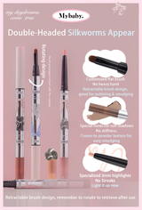 FLORTTE Double-Sided Eyeshadow Pencil – Dual-Ended Under Eye Highlight & Contour Stick for Natural Eye Makeup  Princess Aegyo Sal Volumizing