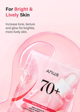 Anua Brightening & Glass Skin Mask Set: 4pc Peach 70 Niacinamide Serum + 1pc Heartleaf Cream Night Solution Mask