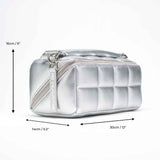 ESTETIKA Silver Makeup Bag Set - Stylish Cosmetic Organiser Bundle HOMEE + BIGEE