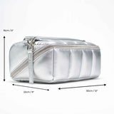 ESTETIKA Silver Makeup Bag Set - Stylish Cosmetic Organiser Bundle HOMEE + BIGEE