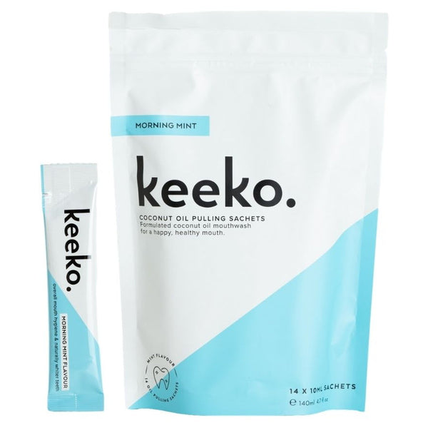 Keeko Morning Mint Oil Pulling Mouthwash 14 x 10ml