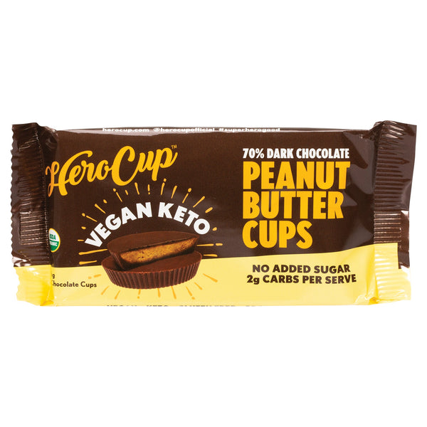 Herocup Peanut Butter Cups 70% Dark Chocolate Keto 36g