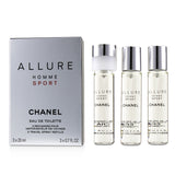 Chanel Allure Homme Sport Eau De Toilette Travel Spray Refills (3 Refills)  3x20ml/0.7oz