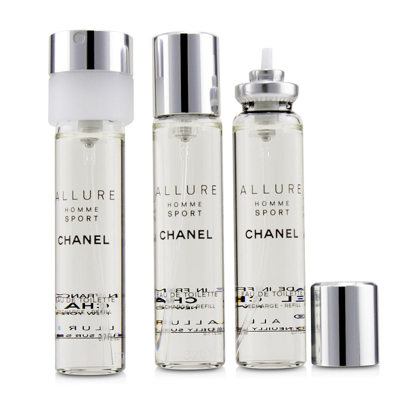 Chanel Allure Homme Sport Eau De Toilette Travel Spray Refills (3 Refills)  3x20ml/0.7oz