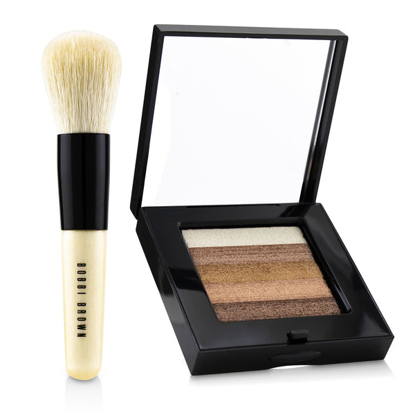 Bobbi Brown Bronze Shimmer Brick Set: Bronze Shimmer Brick Compact + Mini Face Blender Brush (Limited Edition)  2pcs