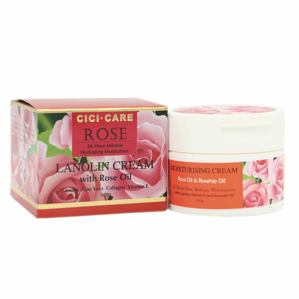 Cici Care Cici Care - Rose Moisturising Lanolin Cream (Hydrating, Moisturising, Whitening, Anti-Wrinkle Aging) (e100g) CC002