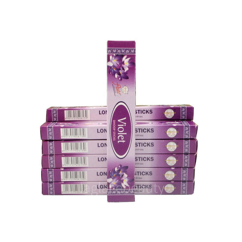 flute Wardrobe Fragrance Violet Long Dhoop Sticks- 12 Boxes Set  12 boxes set